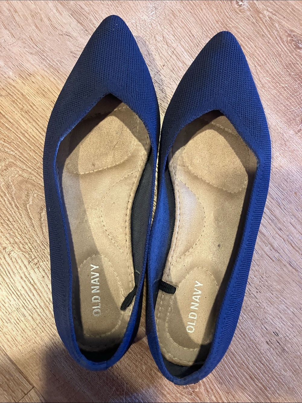 Old Navy Women's Navy Pointed-Toe Knit Slip-On Flats